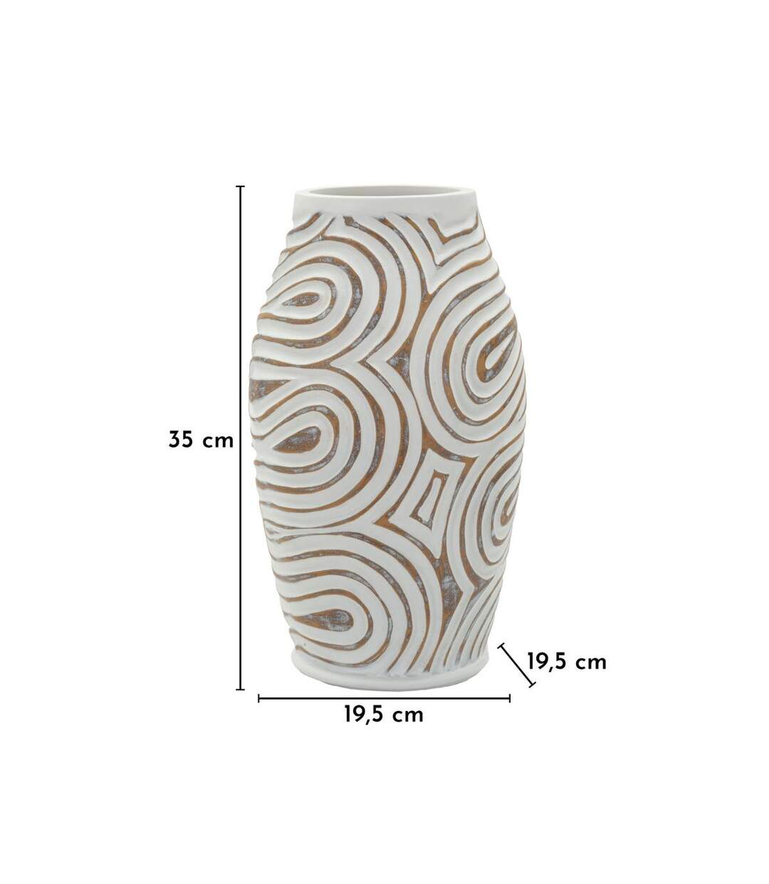 Vase Design en Résine Oblix 35cm Blanc-5