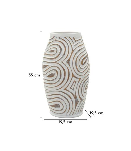 Vase Design en Résine Oblix 35cm Blanc