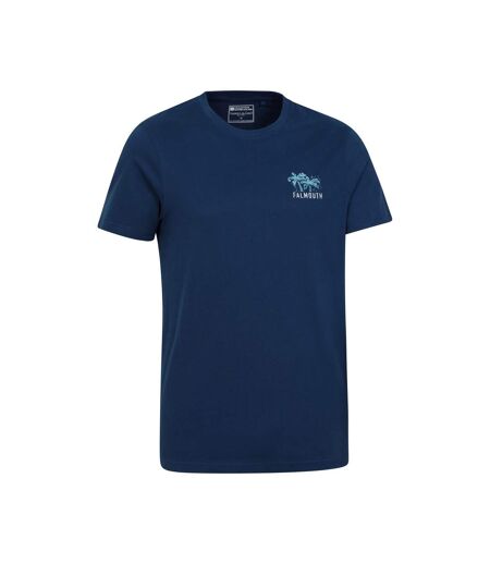 Mens Falmouth Printed Organic T-shirt Navy Mountain Warehouse