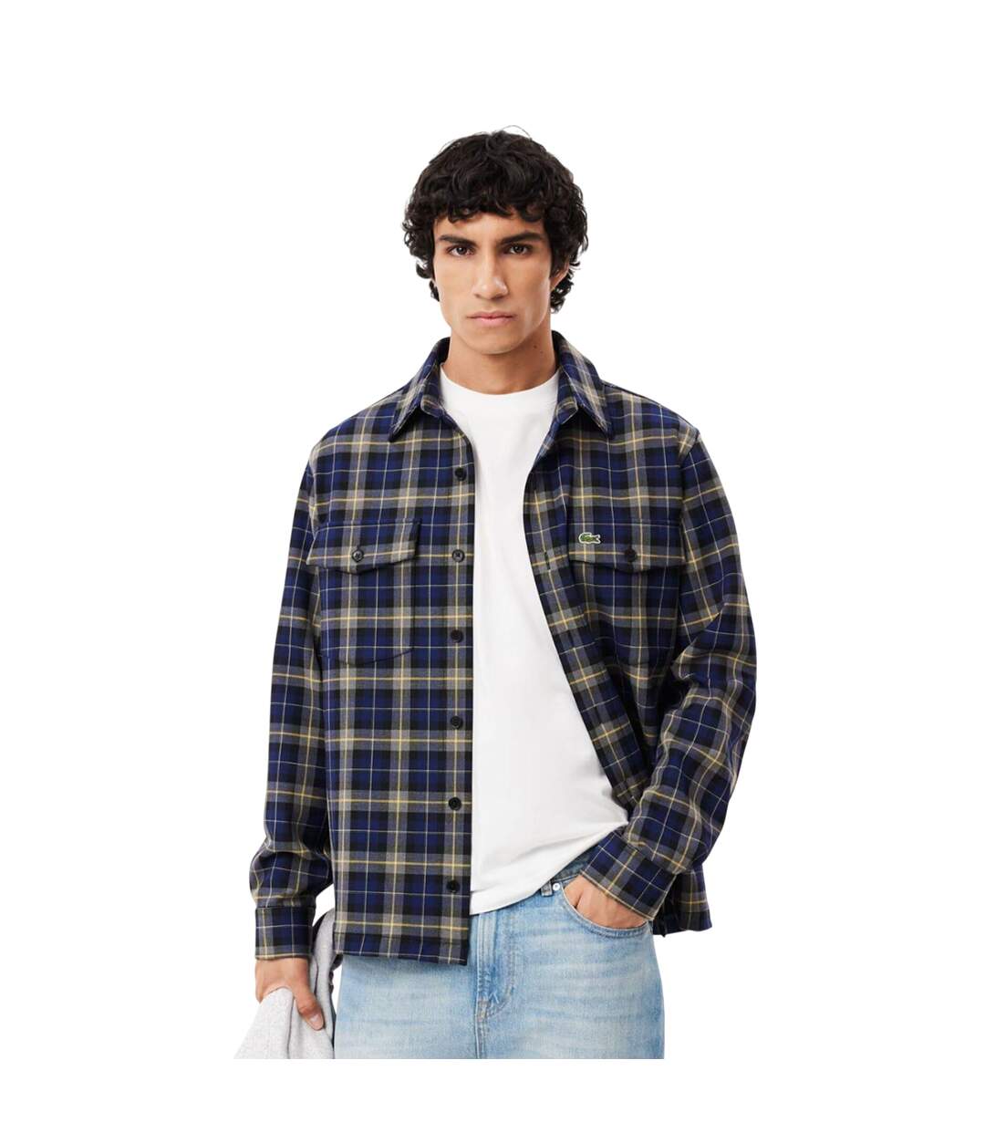Surchemise Style À Carreaux Homme Bleu Marine Lacoste-1
