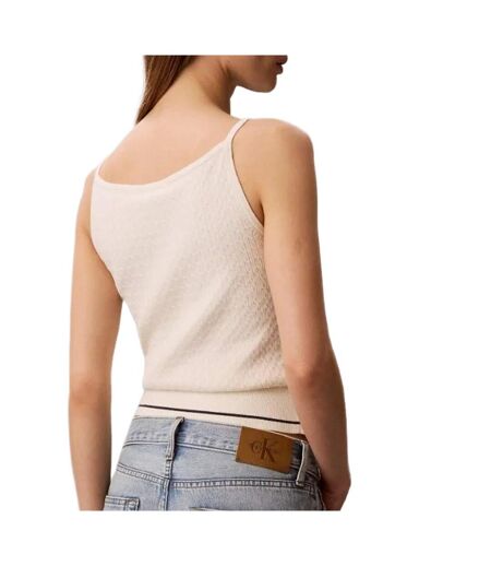 Débardeur beige femme calvin klein jeans slim woven