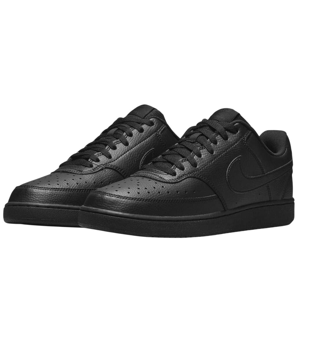 Mens Vision Low Leather Trainers Triple Black Nike-4