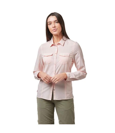 Craghoppers Womens/Ladies NosiLife Pro III Long Sleeved Shirt (Seashell Pink) - UTCG1349