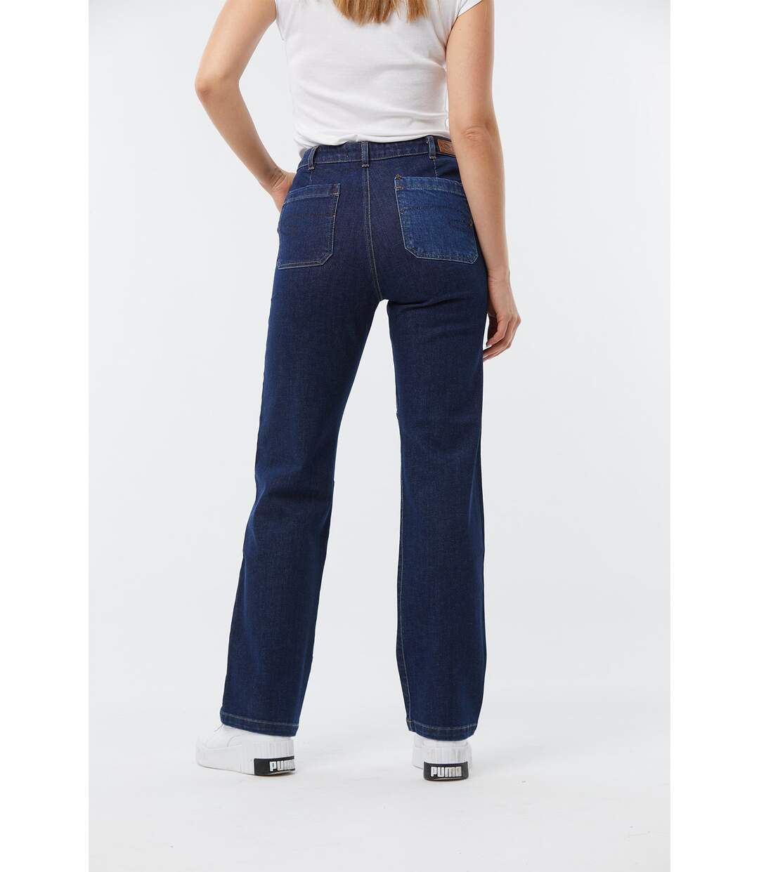 Pantalon femme JACKA denim patch-2