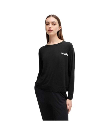 Haut De Pyjama Manches Longues Motif/style Logo Unite Femme Noir Hugo
