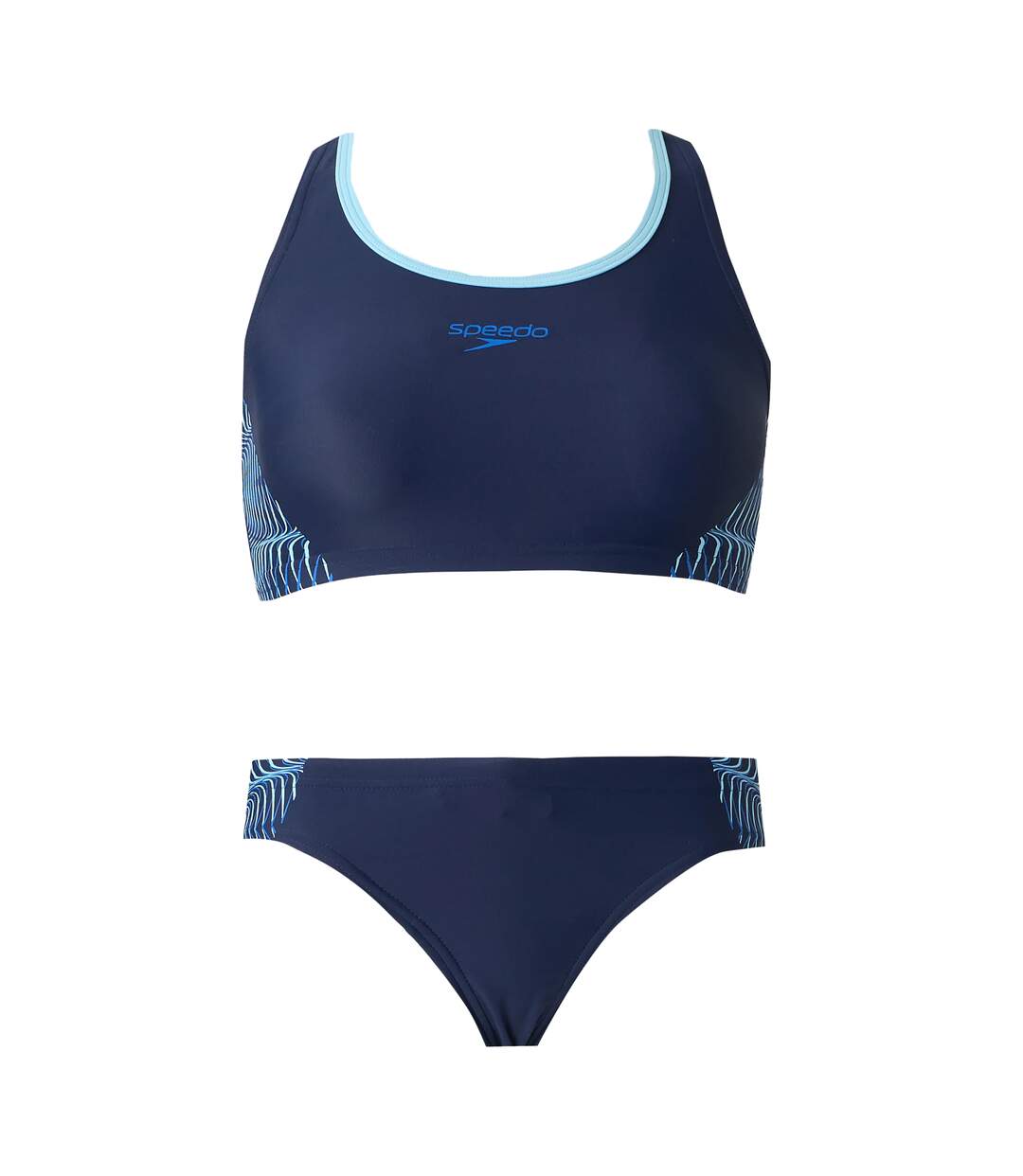 Womens/ladies Placement Racerback Two-piece Swimsuit Navy Speedo-2