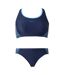 Womens/ladies Placement Racerback Two-piece Swimsuit Navy Speedo-2