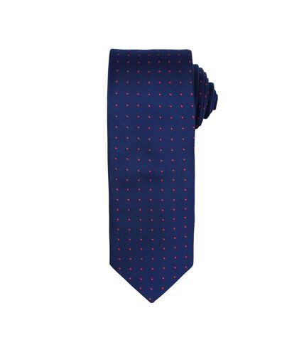Premier Mens Micro Dot Pattern Formal Work Tie (Navy/ Red) (One Size)