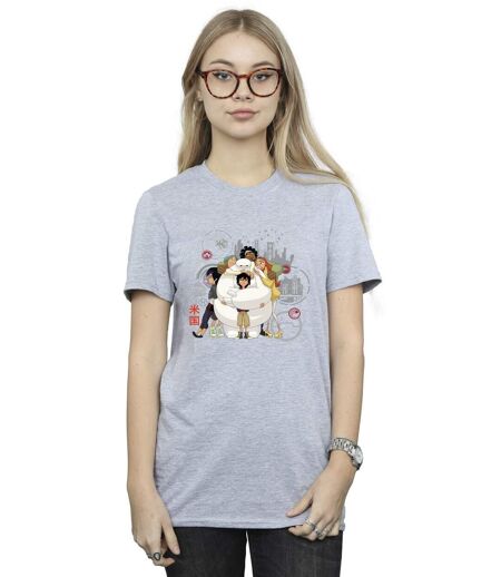 Disney - T-shirt BIG HERO BAYMAX GROUP HUG - Femme (Gris chiné) - UTBI15628