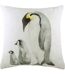 Penguin family cushion cover one size off white/black/grey Evans Lichfield-1