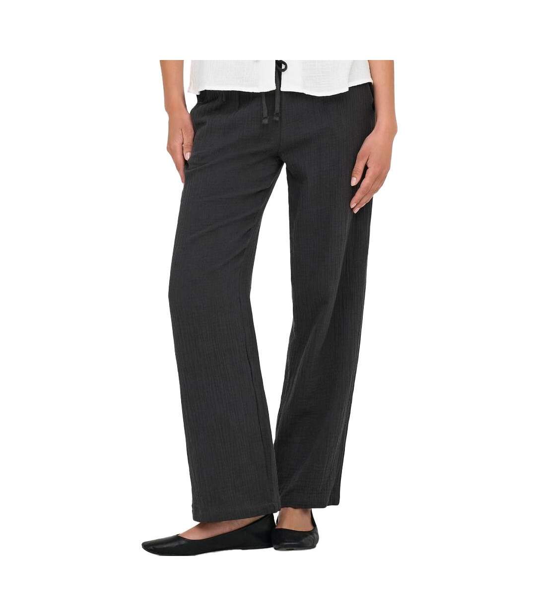 Pantalon fluide noir femme jdy theis-1