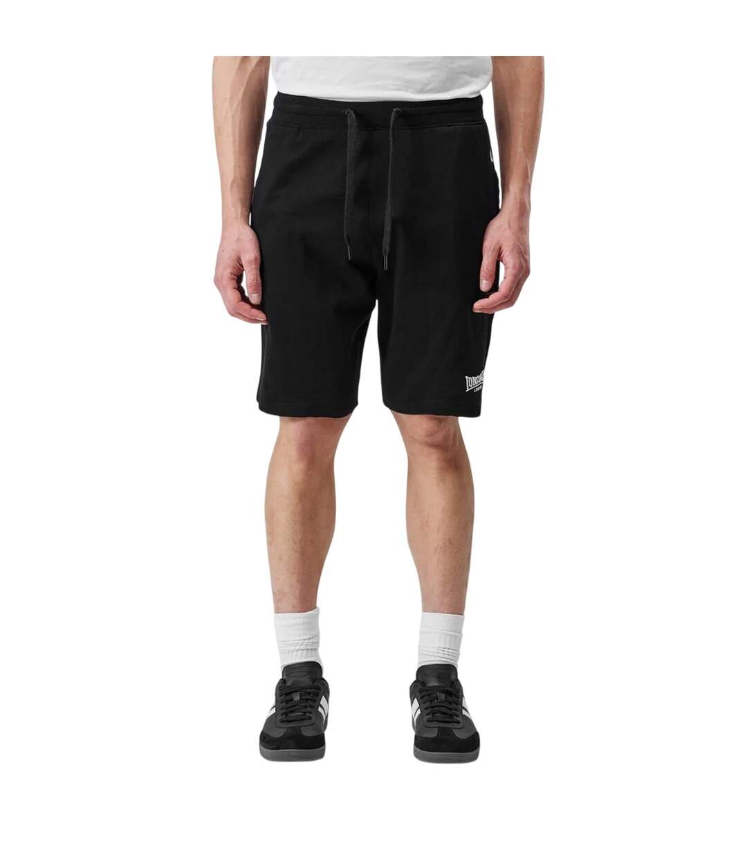 Mens Jersey Lounge Shorts Black Lonsdale-4
