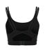 Womens/ladies cross back medium impact sports bra black TriDri