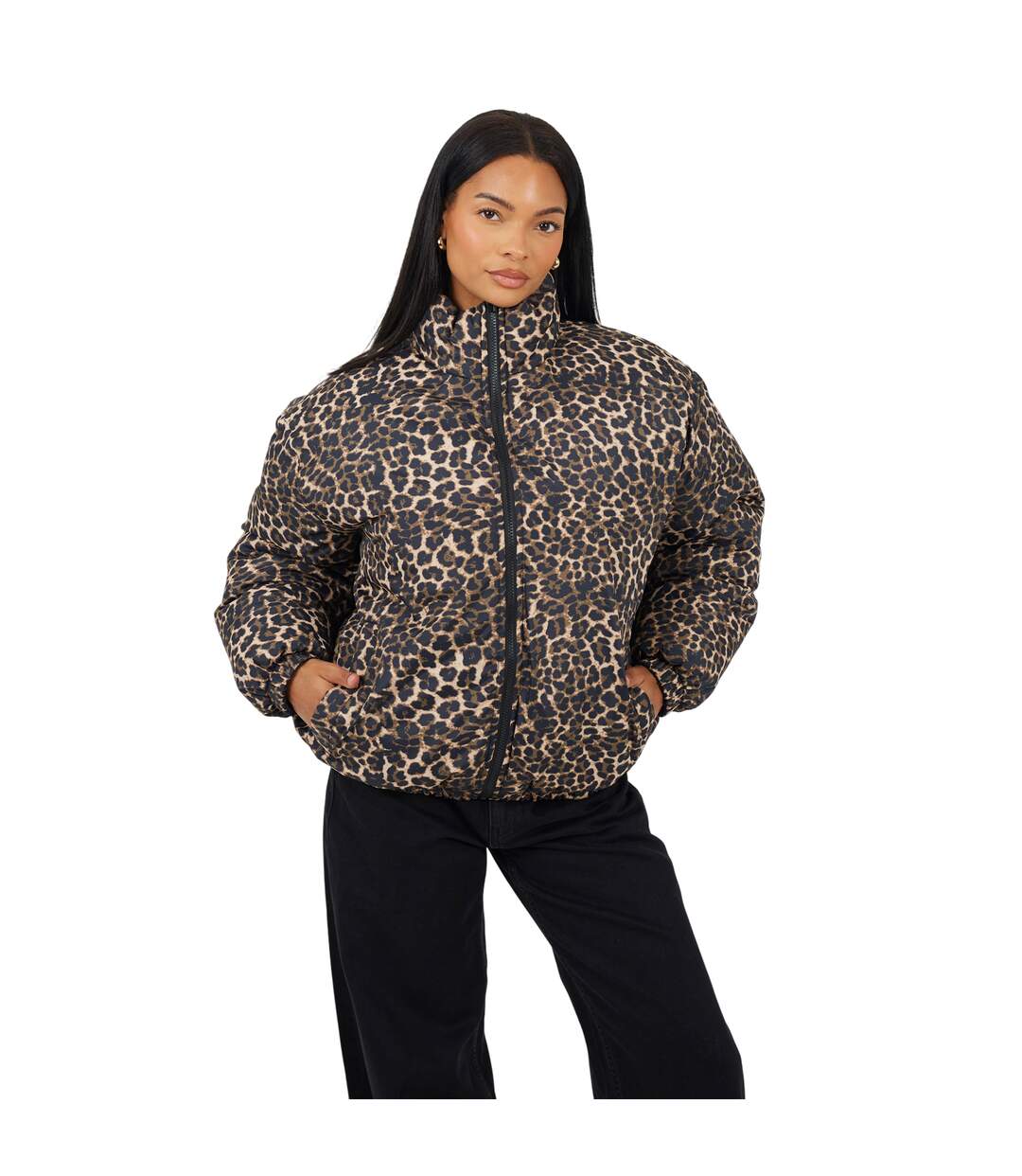 Womens/ladies Reversible Oversized Puffer Jacket Black Brave Soul-2