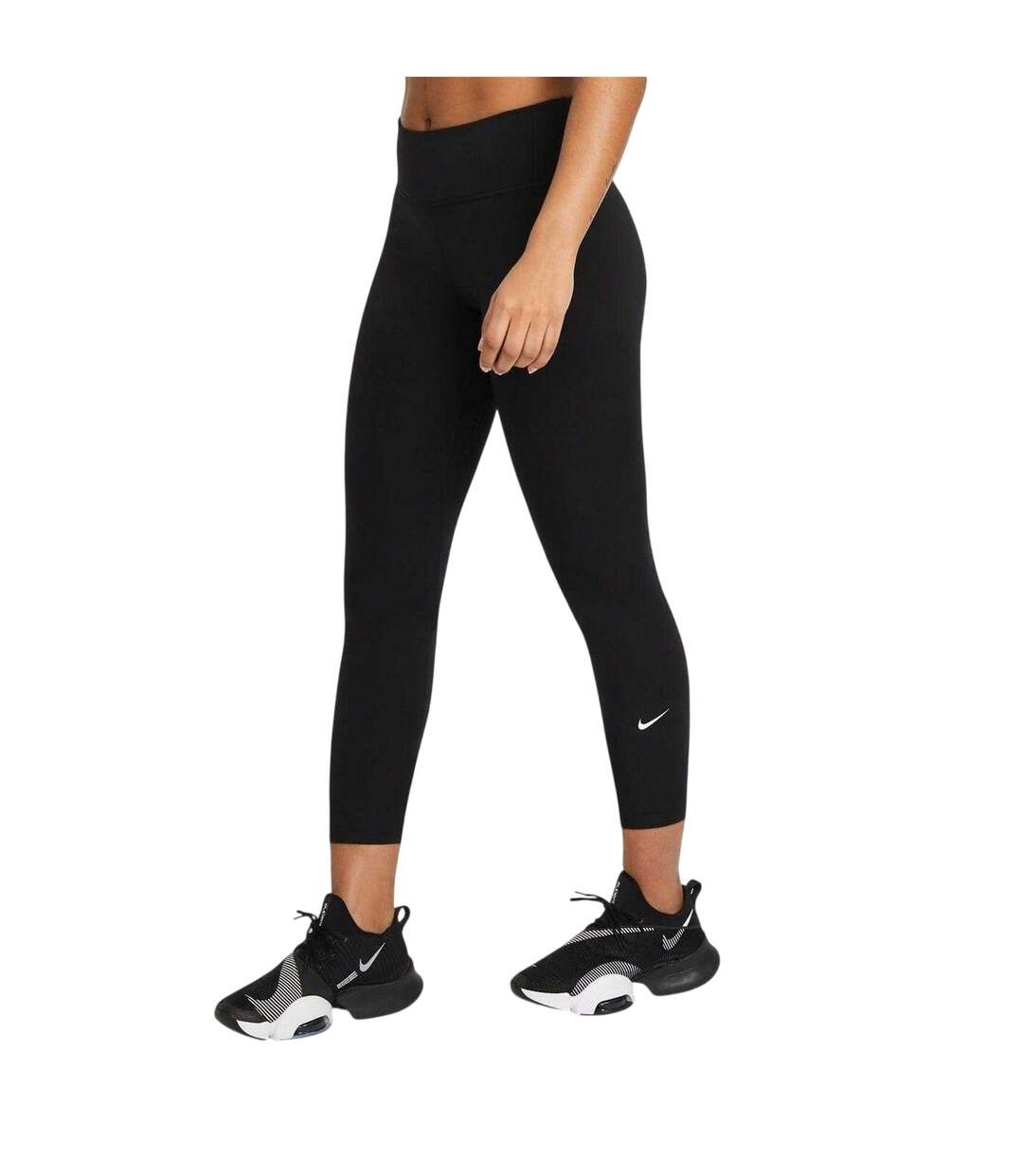 Womens/ladies One Cropped Tights Black White Nike-1