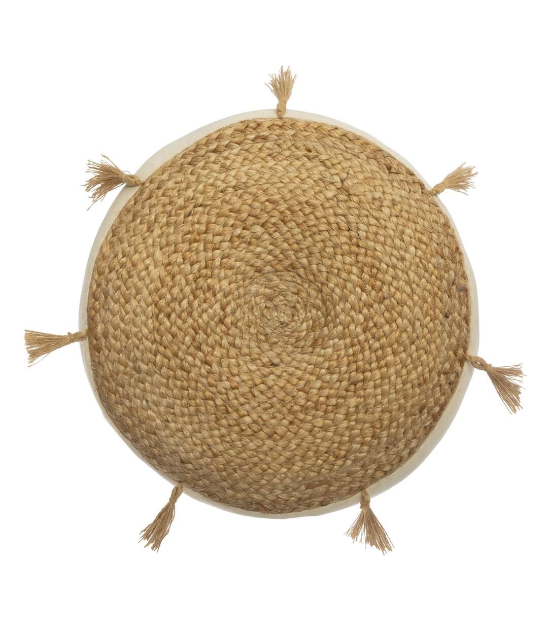 Coussin de sol design jute Rituality - Diam. 38 m - Beige-3