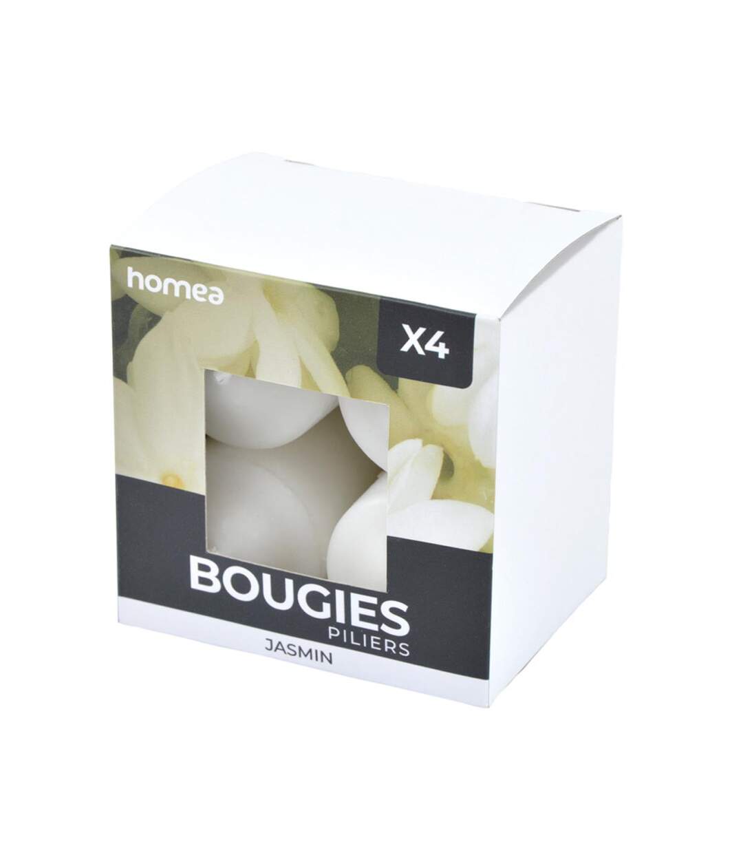 Lot de 4 Bougies Pilier Essentiel II 6cm Jasmin-3