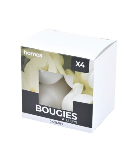 Lot de 4 Bougies Pilier Essentiel II 6cm Jasmin