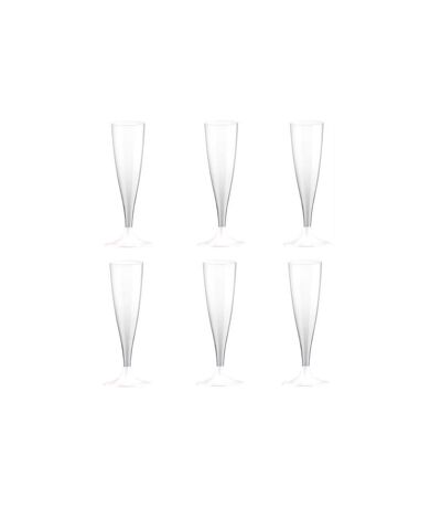 Lot de 6 Flûtes à Champagne Réutilisable Plastique 14cl Blanc