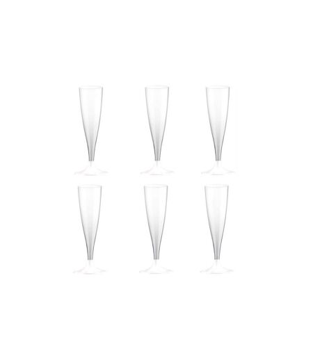 Lot de 6 Flûtes à Champagne Réutilisable Plastique 14cl Blanc