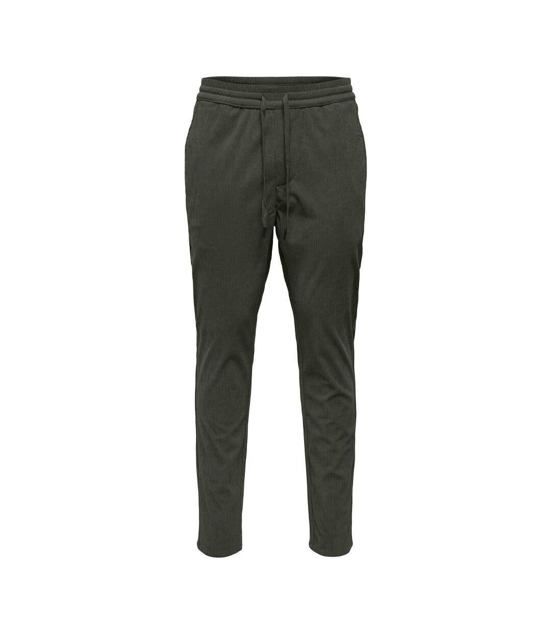 Pantalon fluide kaki homme only & sons linus-1