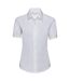 Russell Collection Ladies/Womens Short Sleeve Easy Care Oxford Shirt (White)