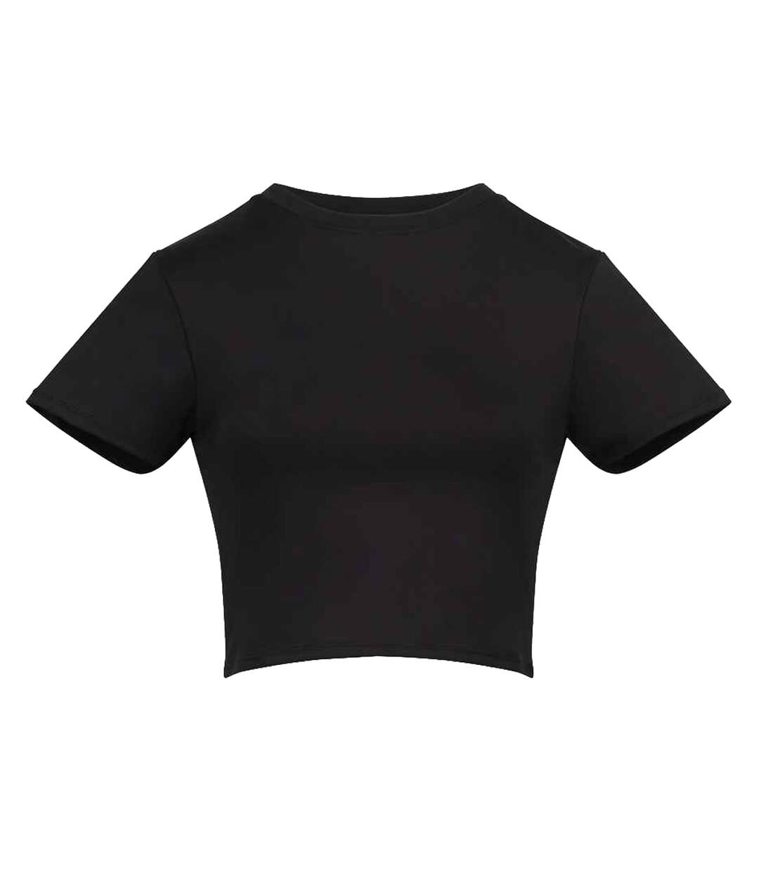 Womens/ladies Recycled Crop T-shirt Jet Black Awdis-1