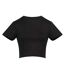 Womens/ladies Recycled Crop T-shirt Jet Black Awdis-1