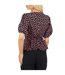 Womens/ladies V Neck Puff Sleeve Wrap Top Black Pink Brave Soul-3