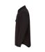 Mens Cotton Drill Overshirt Black Front Row-3