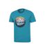 Mens take a hike organic t-shirt petrol Mountain Warehouse