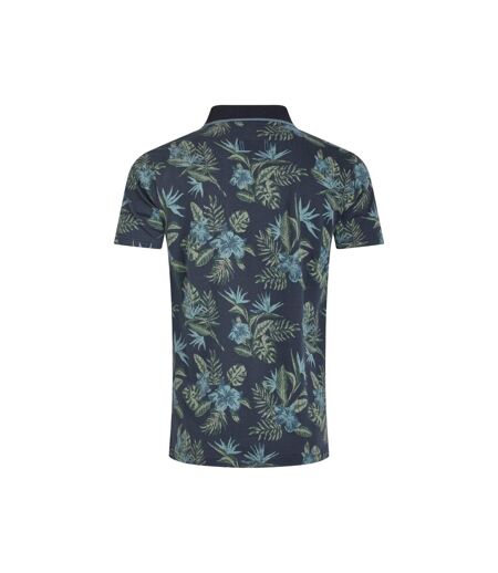 Mens sarat printed polo shirt navy Weird Fish