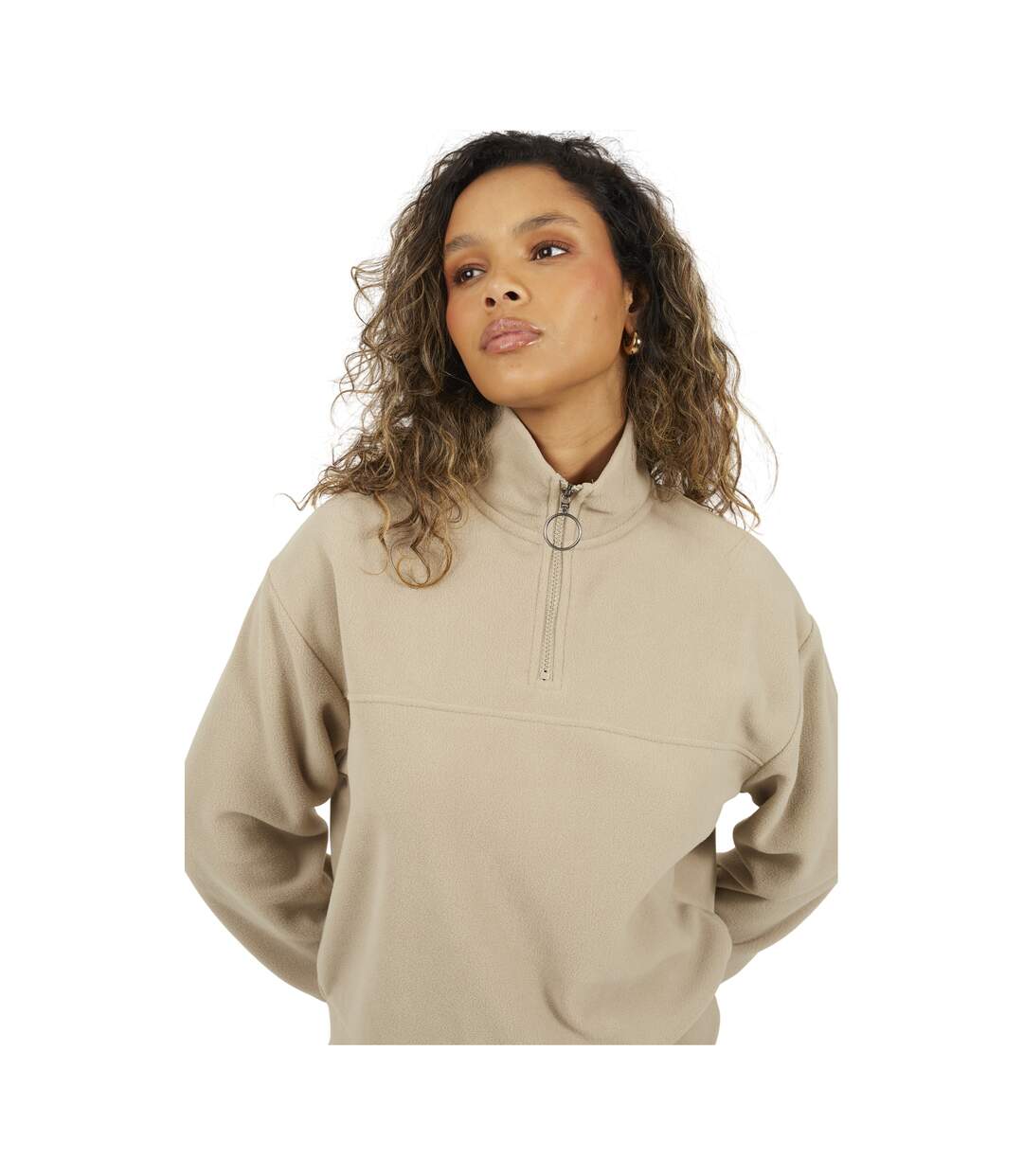 Sweat Femme Beige Gris Brave Soul-3