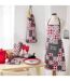 Tablier de Cuisine Credence 84cm Gris & Rouge-3