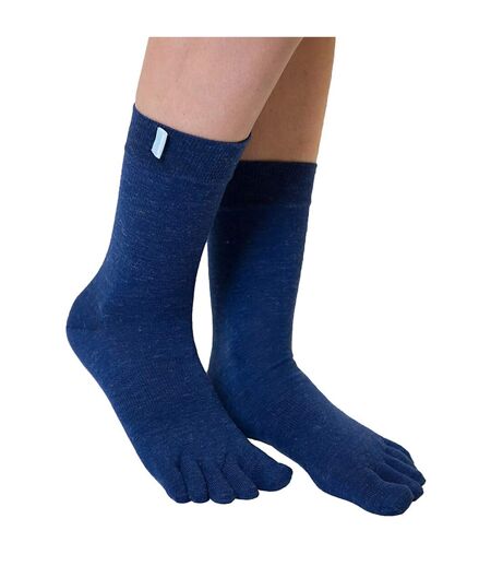 Unisex Toe Socks - 1 Pack Outdoor Wool Mid-Calf Toe Socks for Men and Women