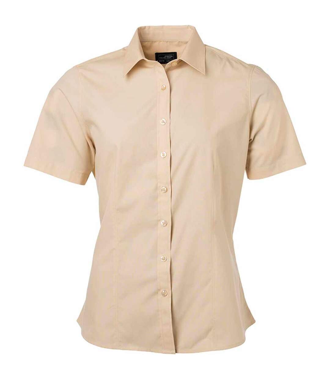 Chemise popeline manches courtes - JN679 - femme - beige pierre-1