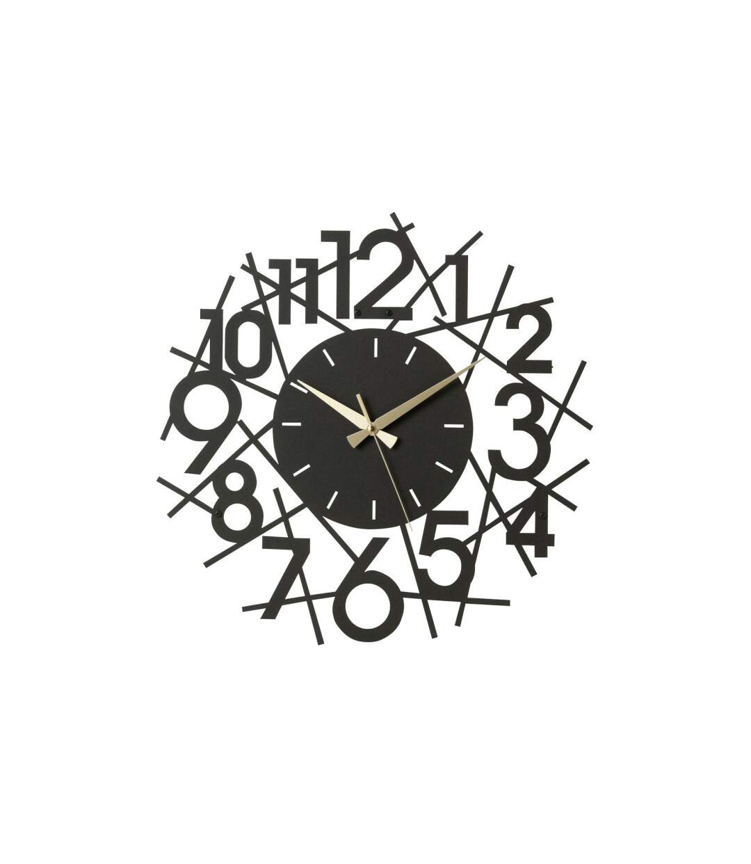 Horloge Murale en Métal Chiffres 48cm Noir-1