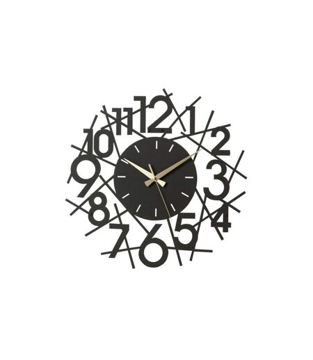 Horloge Murale en Métal Chiffres 48cm Noir