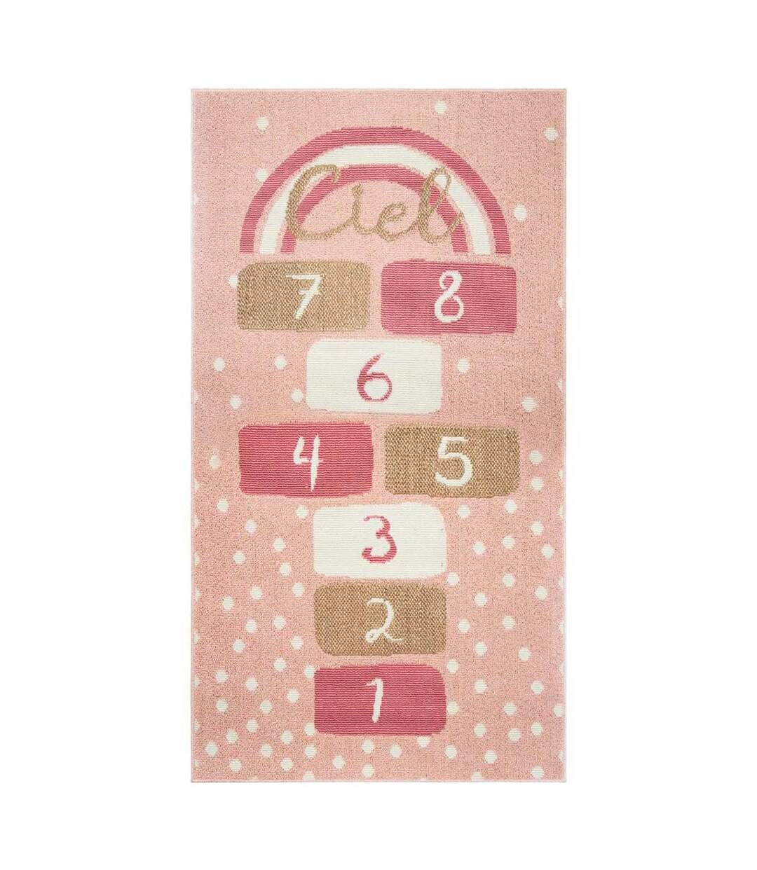 Tapis Déco pour Enfant Marelle 80x150cm Rose-1