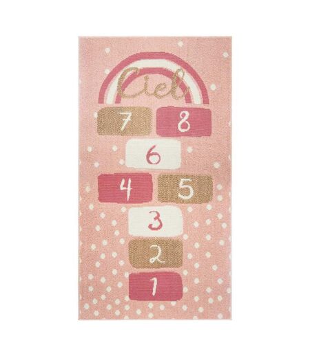Tapis Déco pour Enfant Marelle 80x150cm Rose
