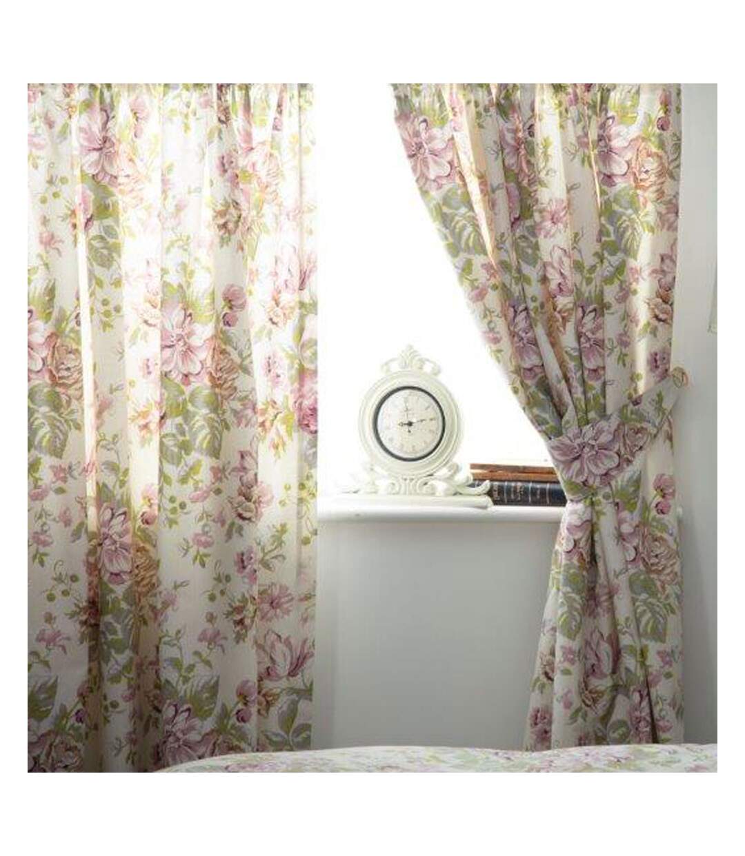 Belledorm Rideaux doublés Rose Boutique (Ivoire/rose/vert) (66 x 54in) - UTBM278