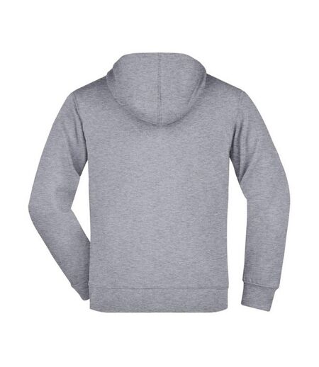 Sweat À Capuche Homme Gris Chiné James And Nicholson