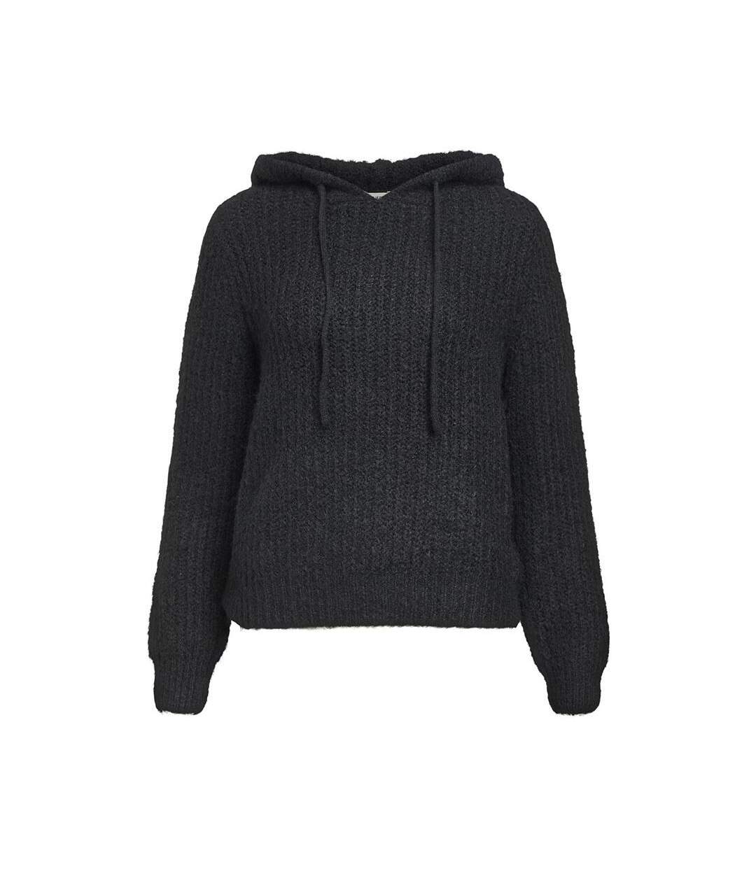 Pull à capuche noir femme vero moda hoodie-2