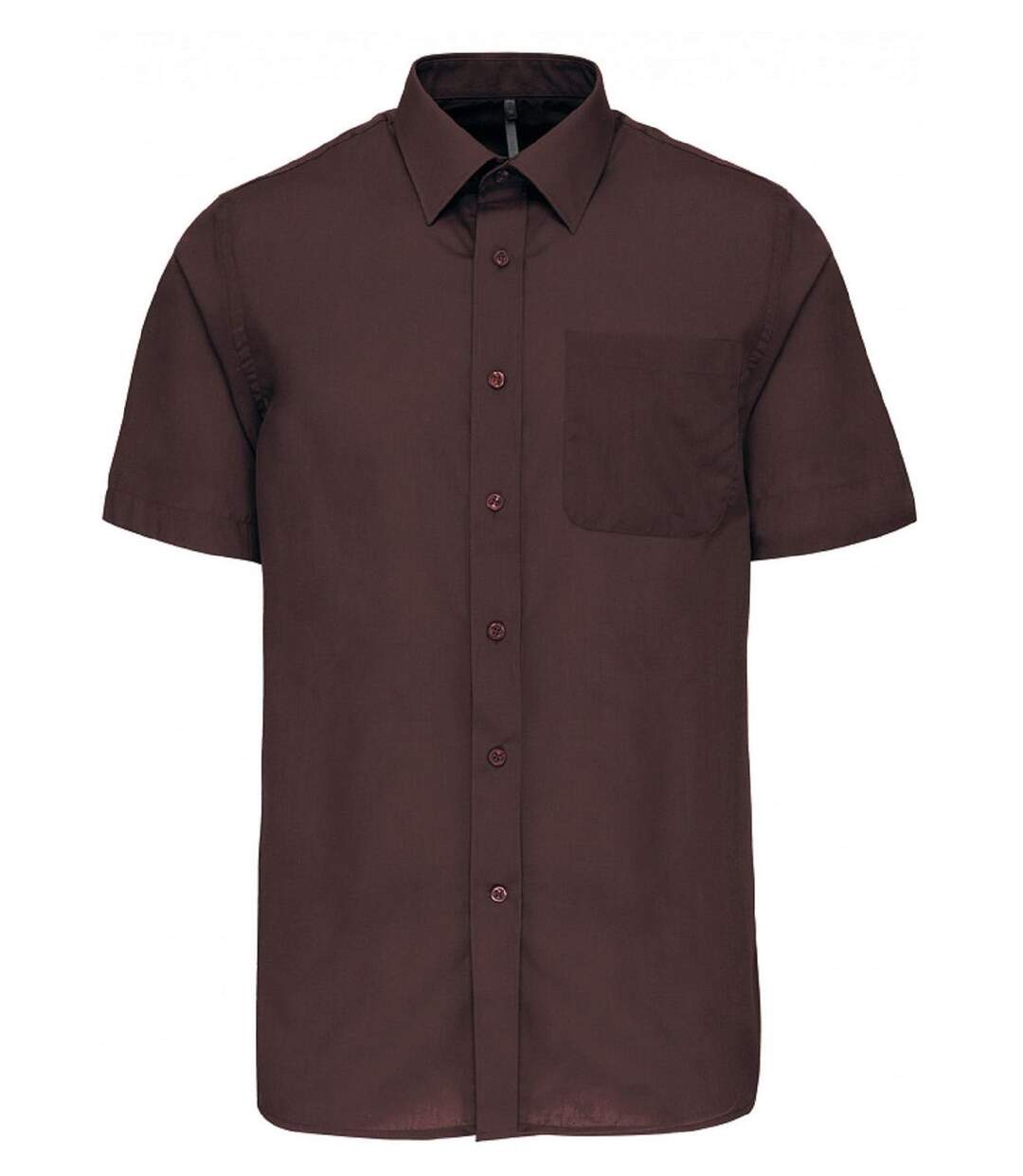 Chemise popeline manches courtes - K551- marron - homme