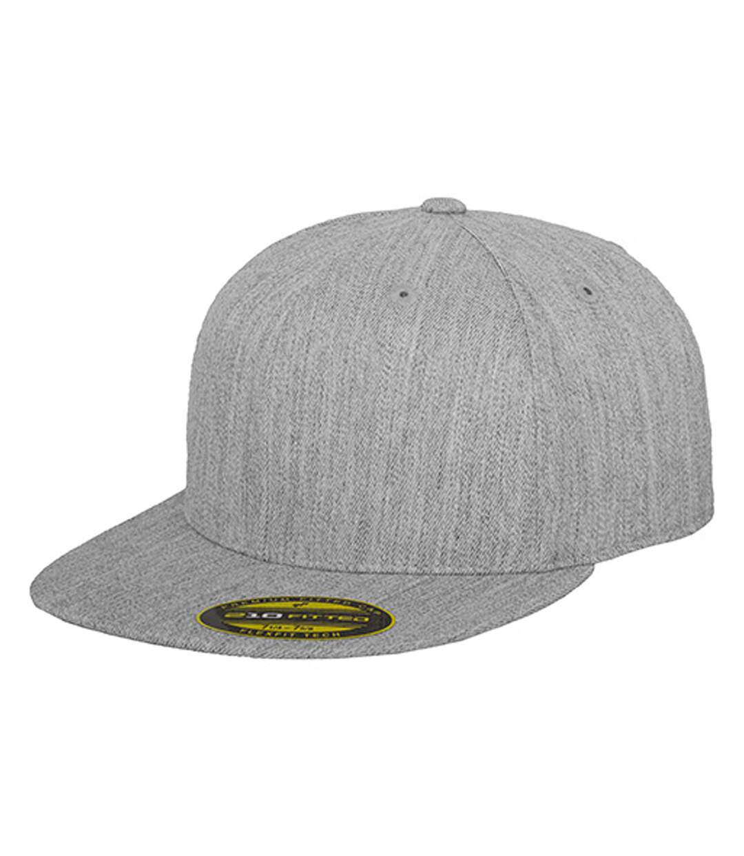 Yupoong Flexfit Unisex Premium 210 Fitted Flat Peak Cap (Heather Grey) - UTRW4163-2