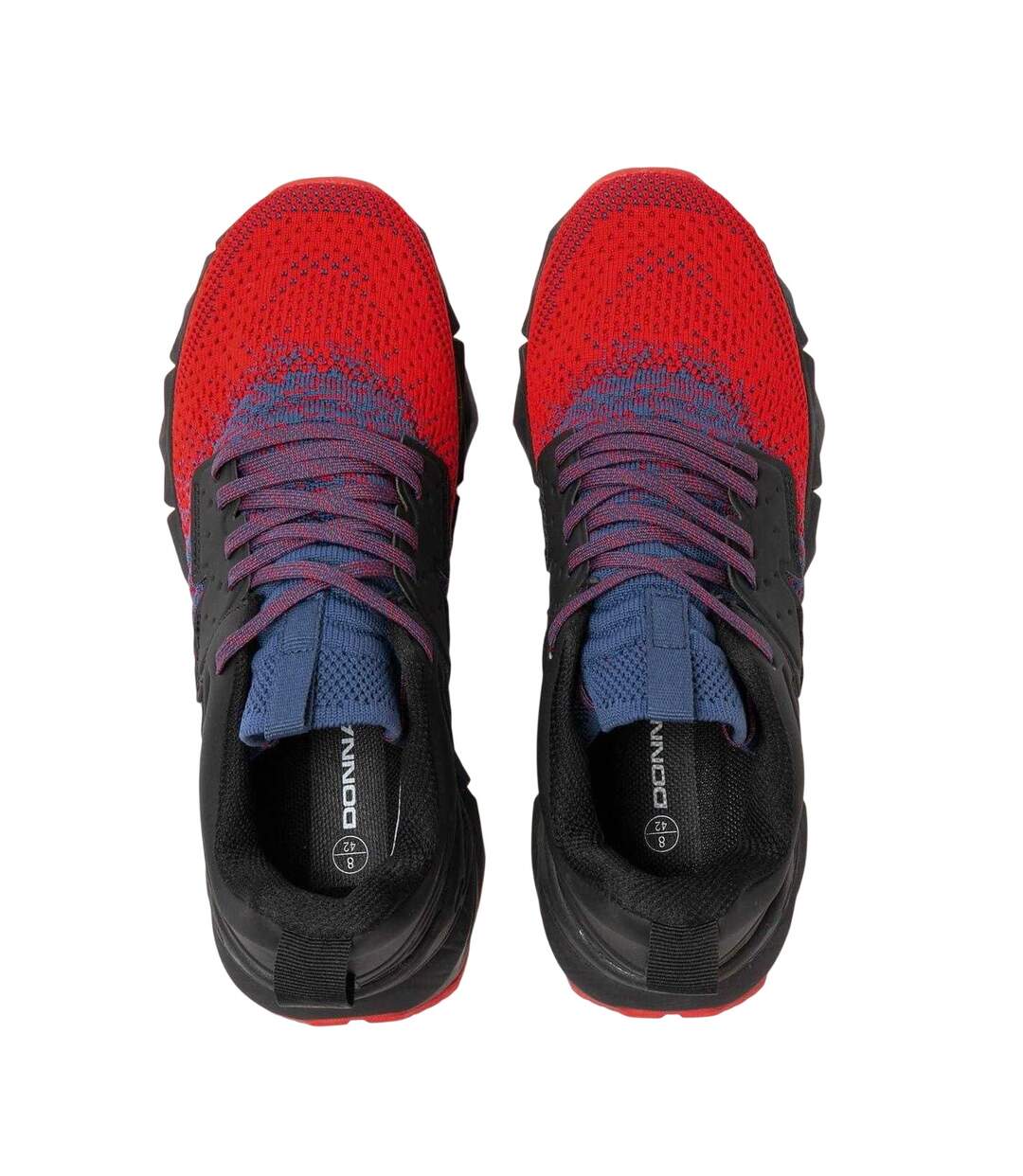 Mens Mesh Running Trainers Black Red Donnay-4