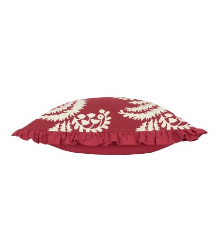 Montrose pleated floral cushion cover 50cm x 50cm redcurrant Paoletti