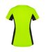 T-shirt shanghai femme vert fluo / noir uni Roly