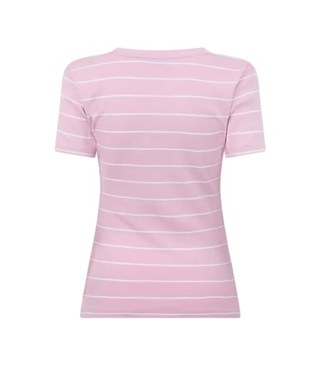 T-shirt Motif/style À Rayures Femme Rose Écru Tommy Hilfiger