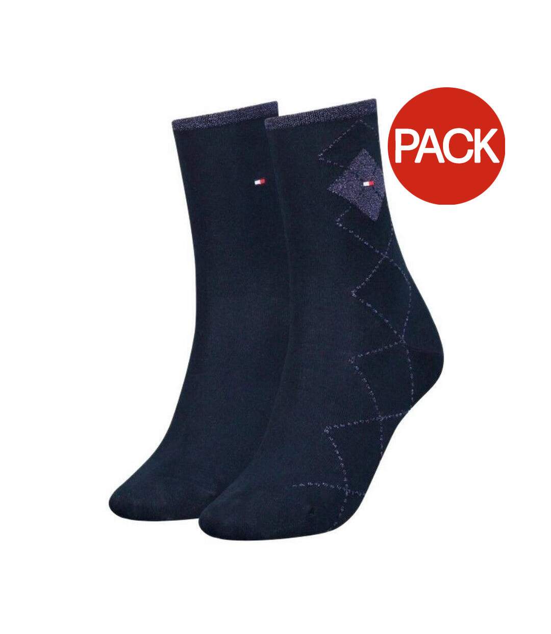 Chaussettes Motif/style Losange Femme Bleu Marine Tommy Hilfiger-1